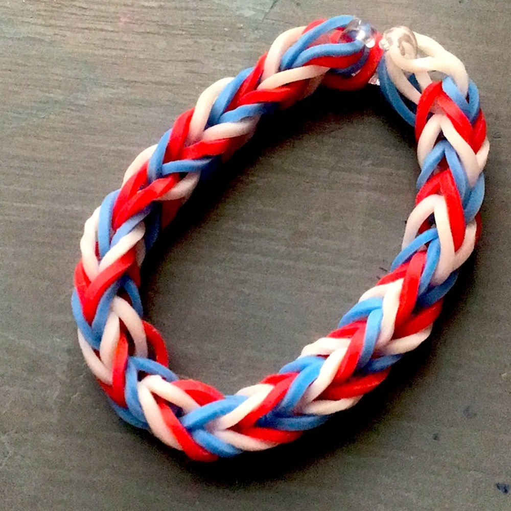 It’s a rubber band bracket red white and blue